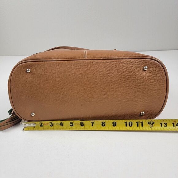 Dooney & Bourke Davis Tassel Saffiano Zip Shopper Tote Pebble Tan Leather Purse - Picture 7 of 16